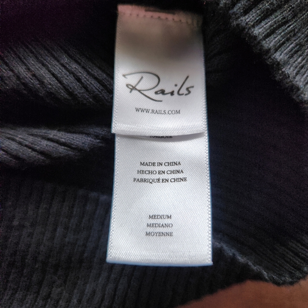 Rails Womens Black Ribbed Kennedy Sweater Size Medium NWT - Picture 9 of 16